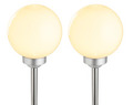Solcellelamper hvit plast 2-pk.